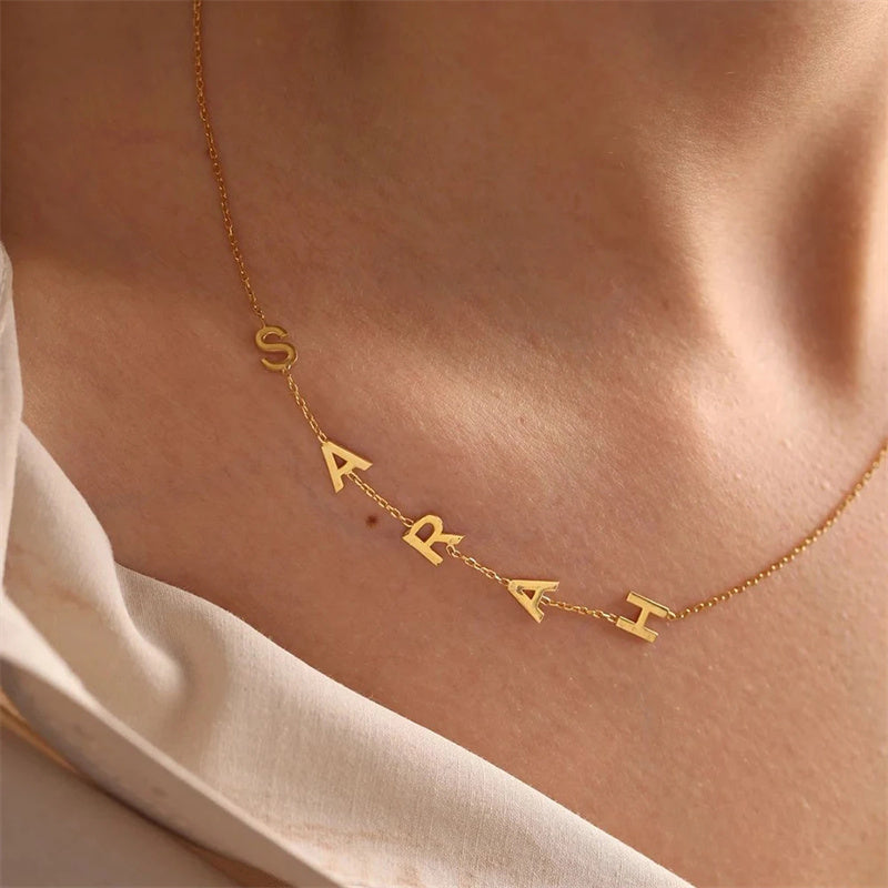 Minimalist Sideways Initial Name Custom Necklace Perfect Gift For Mom