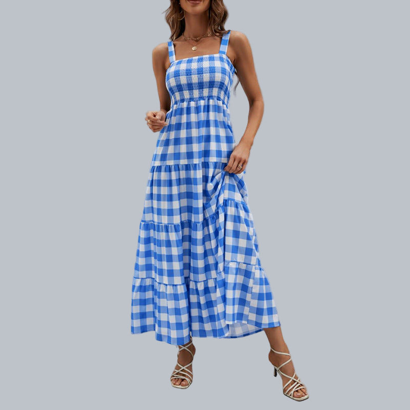 Waist-controlled Large Hem Bohemian Dress