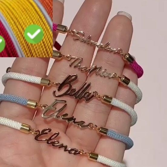 Adjustable Personalized  Name Colorful Rope Chain Custom Bracelet Jewelry