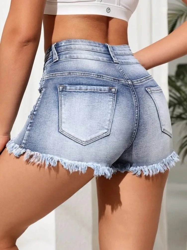 Sexy Ripped Tassel Denim Shorts |Summer Fashion Ripped Skinny Jeans Pants