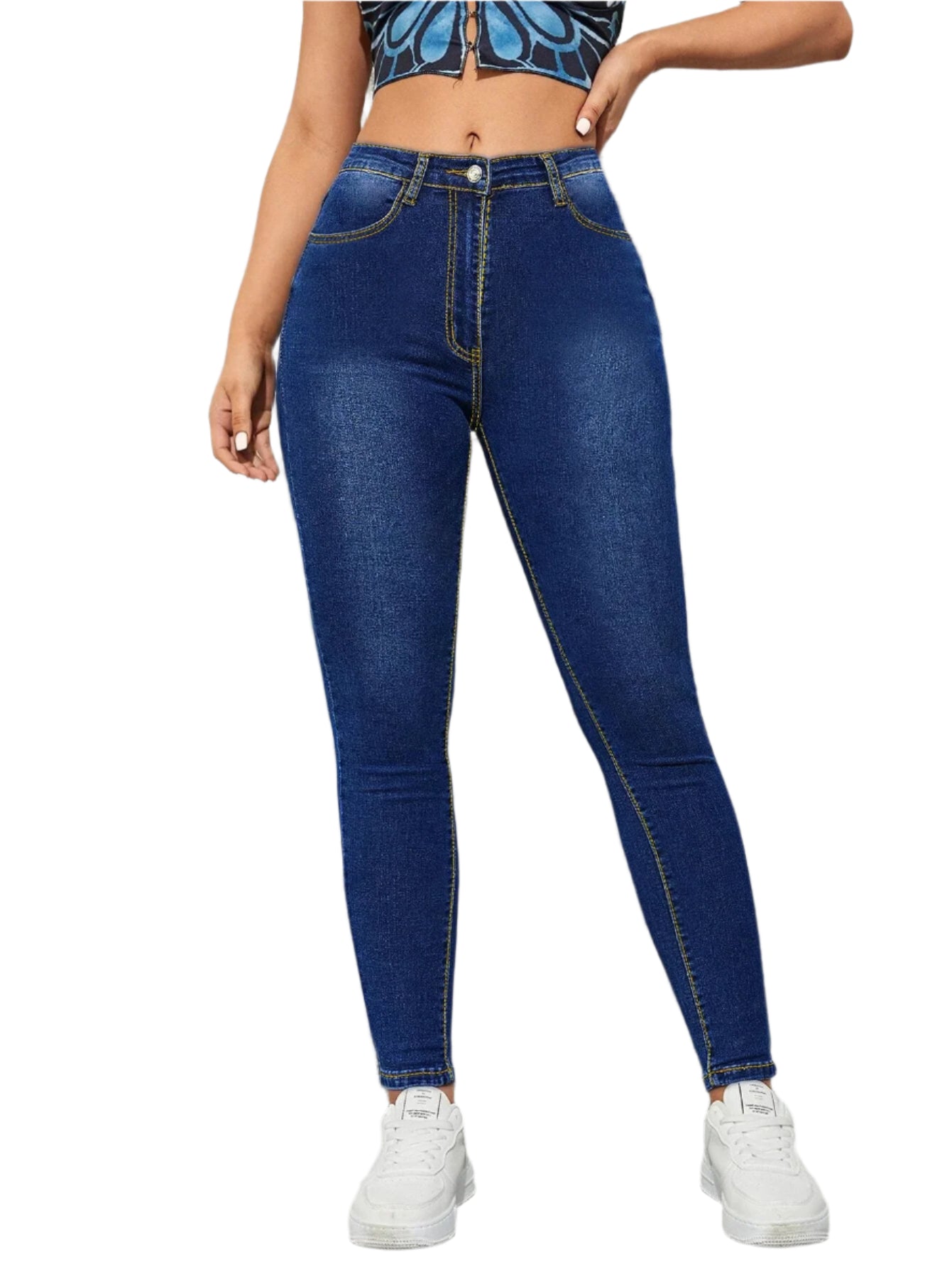 Women's Fall High Waist Skinny Jeans - Fashion Stretch Denim Pants
