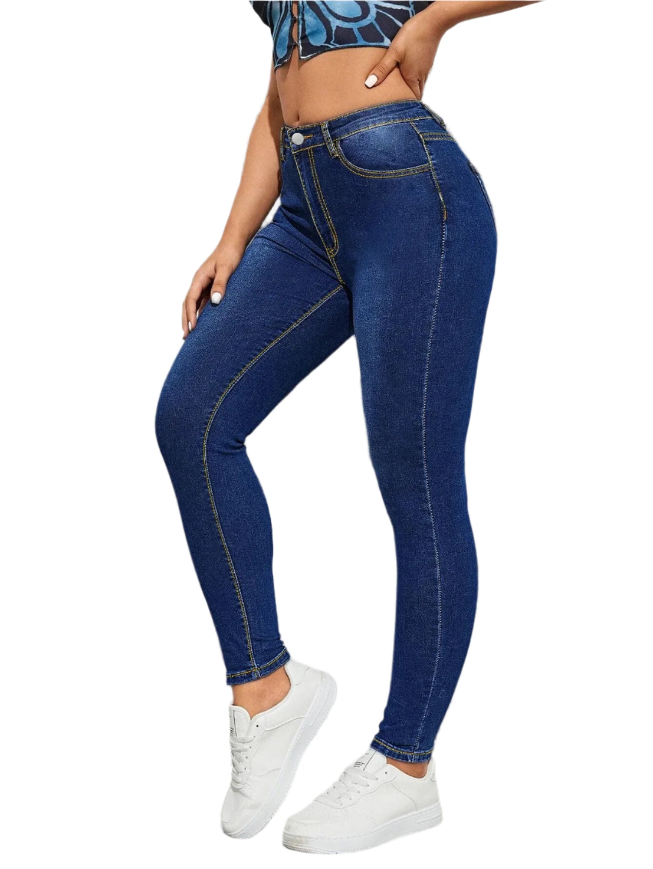 Women's Fall High Waist Skinny Jeans - Fashion Stretch Denim Pants
