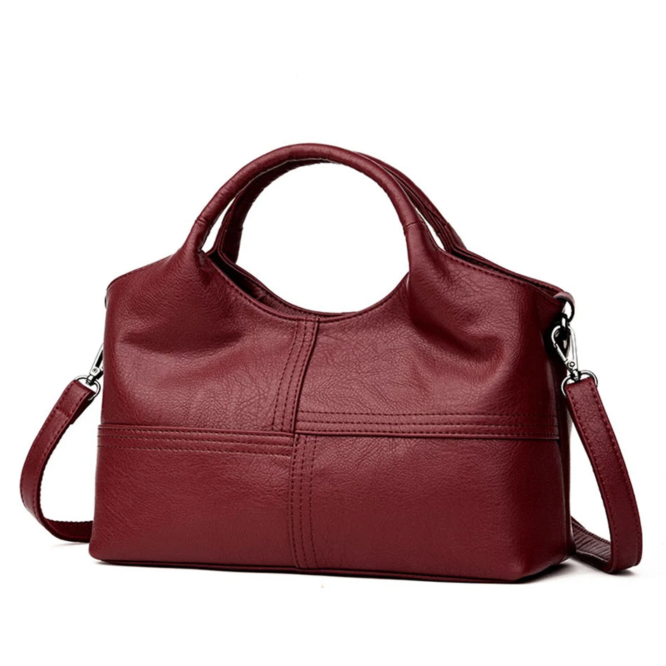 Genuine Brand Soft Leather Small Crossbody Tote – Casual Designer Shoulder Bag