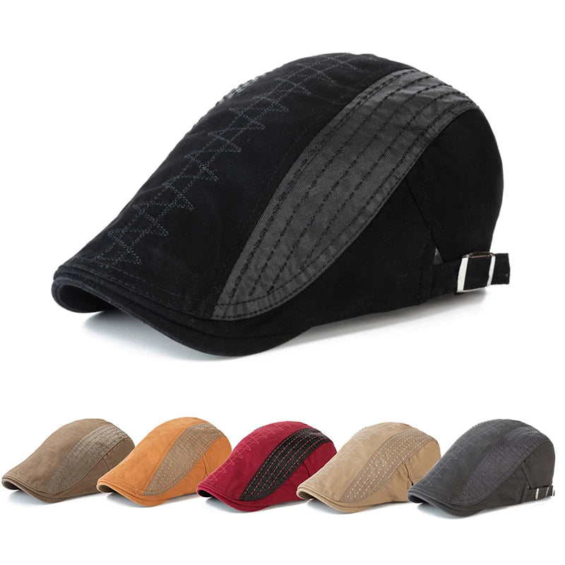 Vintage Fashion Beret - High Quality Cotton Visor Flat Cap for Men