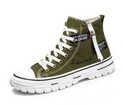 Men's Vulcanized Canvas Shoes: High-Top, Breathable, Platform Sneakers