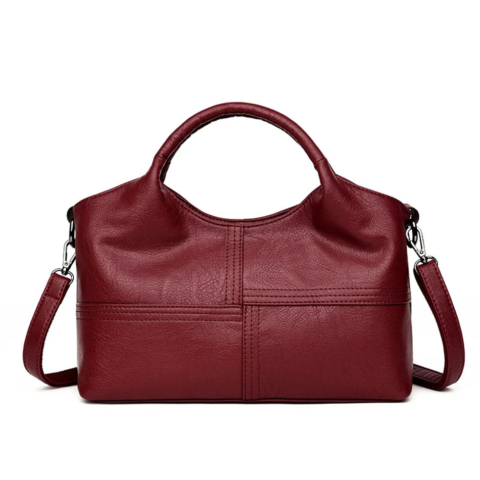 Genuine Brand Soft Leather Small Crossbody Tote – Casual Designer Shoulder Bag