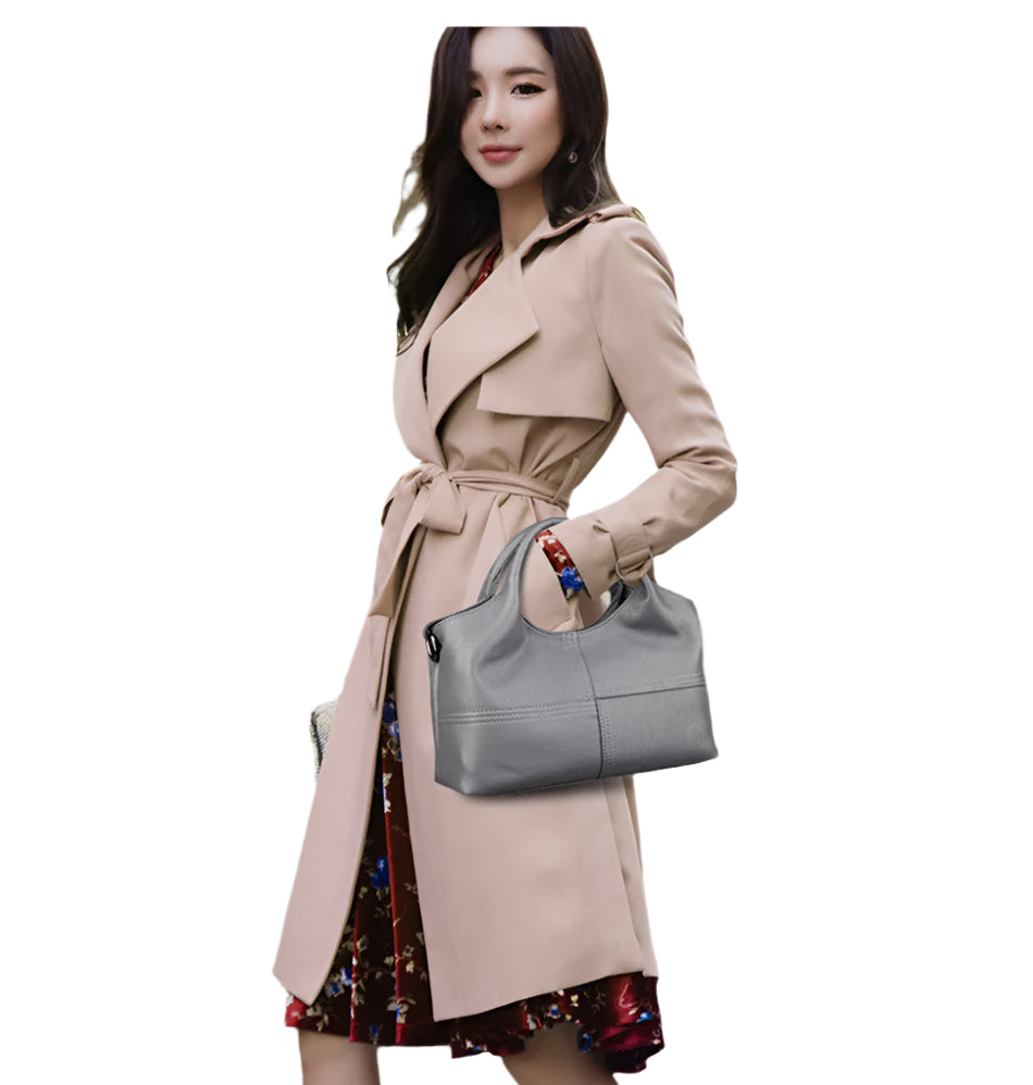 Genuine Brand Soft Leather Small Crossbody Tote – Casual Designer Shoulder Bag