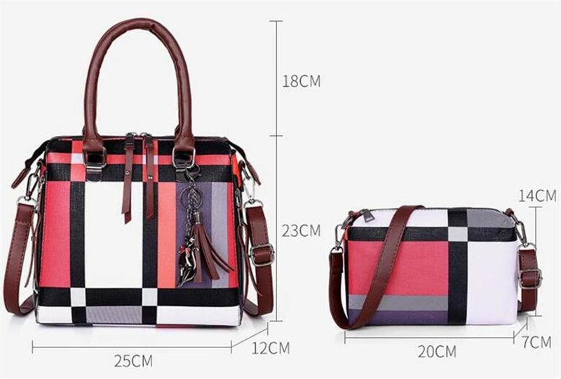 4-Piece Plaid Women’s Fashion Tote Set | Fashion Tote Luxury Handbags