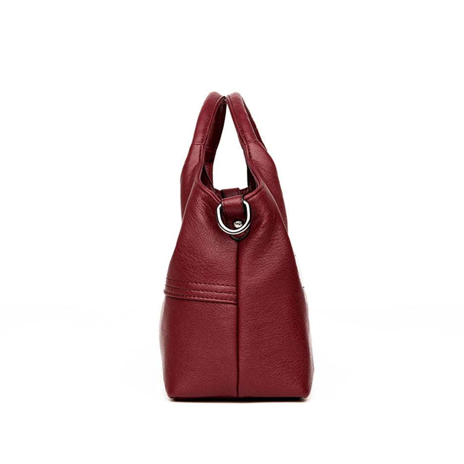Genuine Brand Soft Leather Small Crossbody Tote – Casual Designer Shoulder Bag