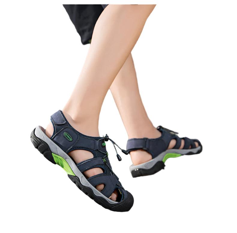 Comfortable Casual Big Size Men Genuine Leather Sandals Vacation Beach Shoes - JVMCL
