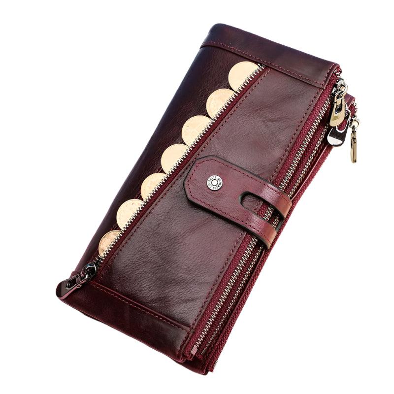 Women’s Genuine Leather RFID Blocking Large Capacity Clutch Purse