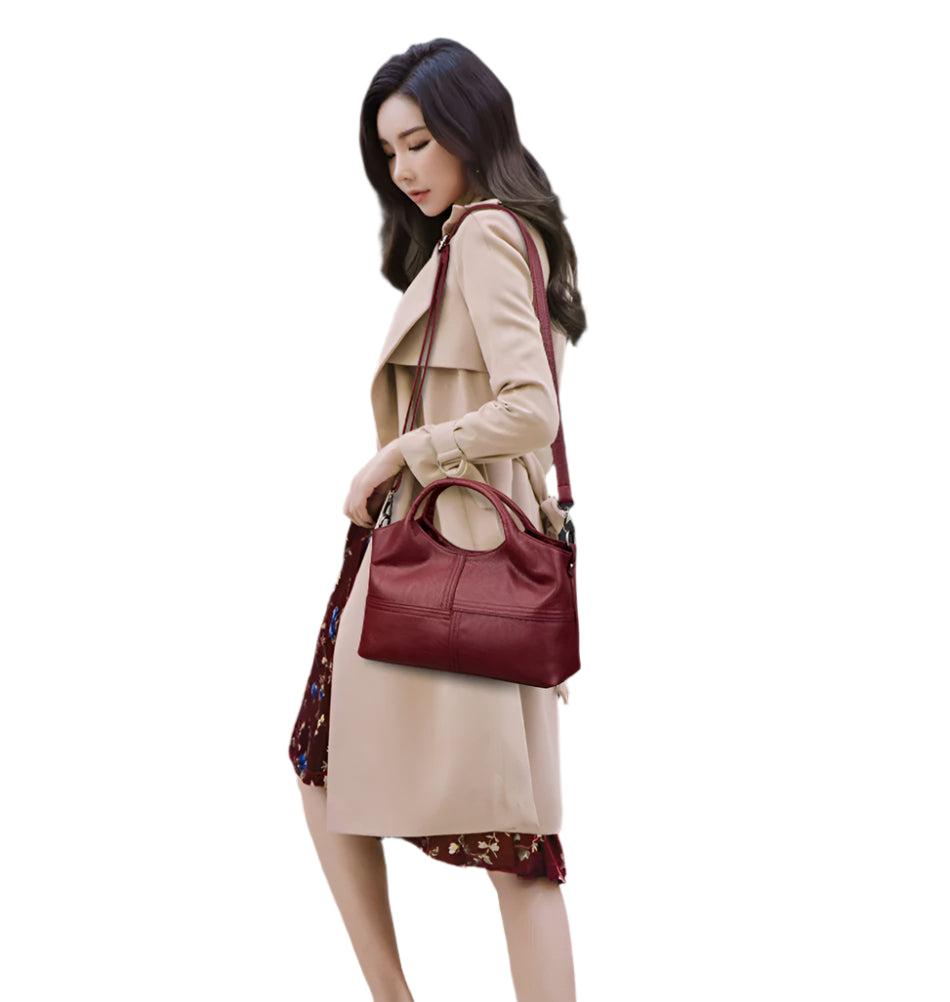 Genuine Brand Soft Leather Small Crossbody Tote – Casual Designer Shoulder Bag