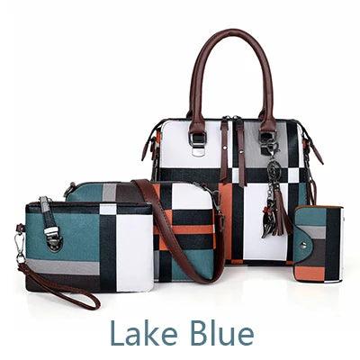 4-Piece Plaid Women’s Fashion Tote Set | Fashion Tote Luxury Handbags