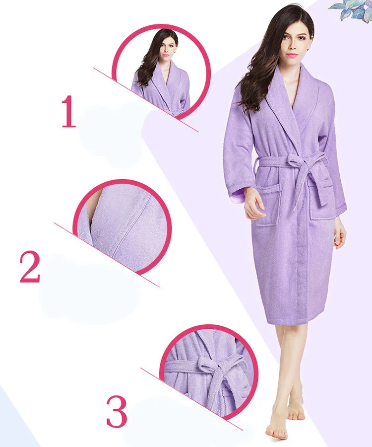 Purple robe with close-up details on a white background