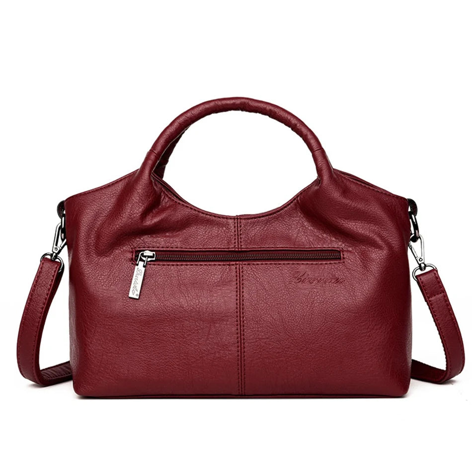 Genuine Brand Soft Leather Small Crossbody Tote – Casual Designer Shoulder Bag