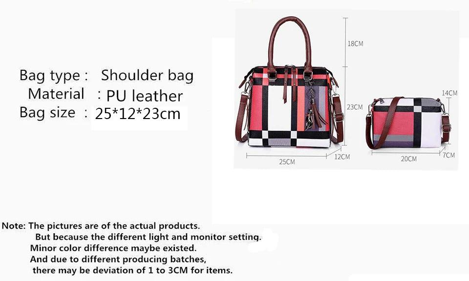 4-Piece Plaid Women’s Fashion Tote Set | Fashion Tote Luxury Handbags
