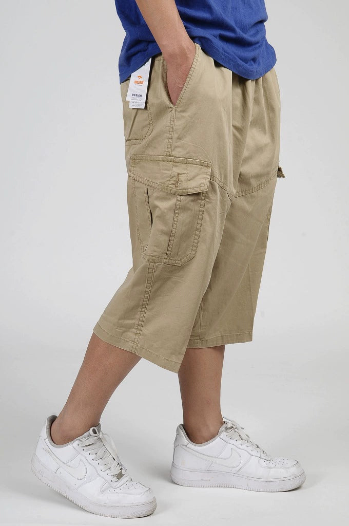 Men's Pure Cotton Workwear Pants: High-Waist, Loose Fit, Extra Large