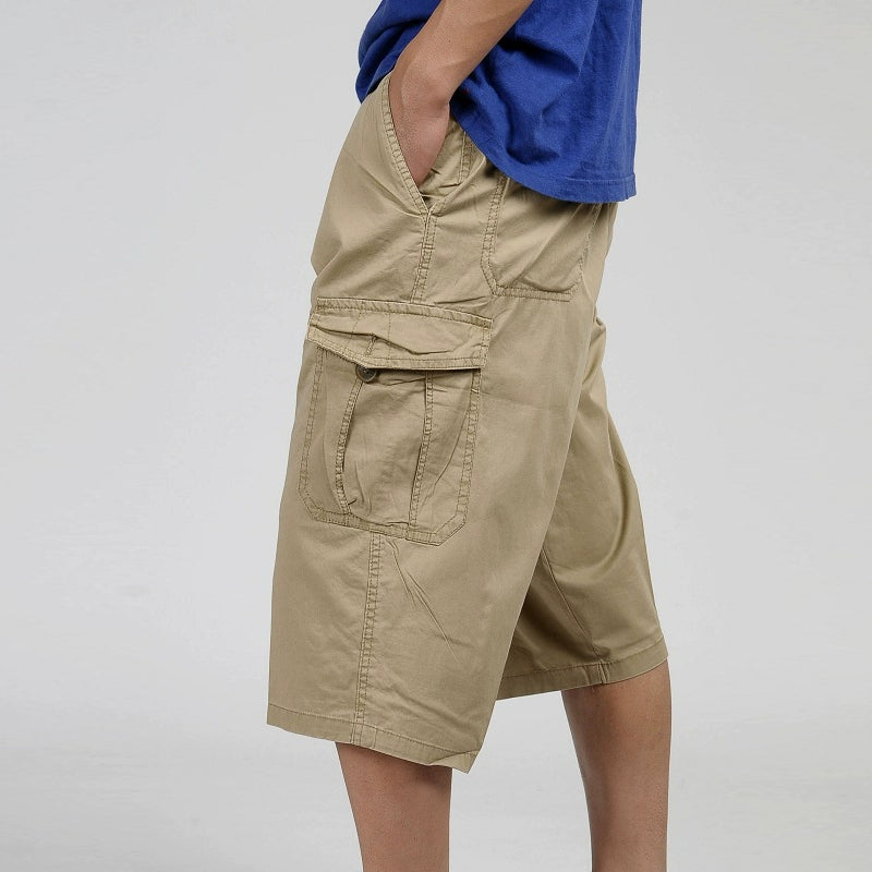 Men's Pure Cotton Workwear Pants: High-Waist, Loose Fit, Extra Large
