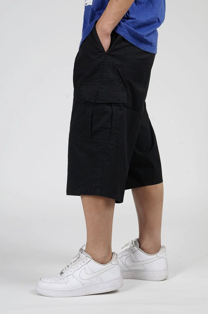 Men's Pure Cotton Workwear Pants: High-Waist, Loose Fit, Extra Large