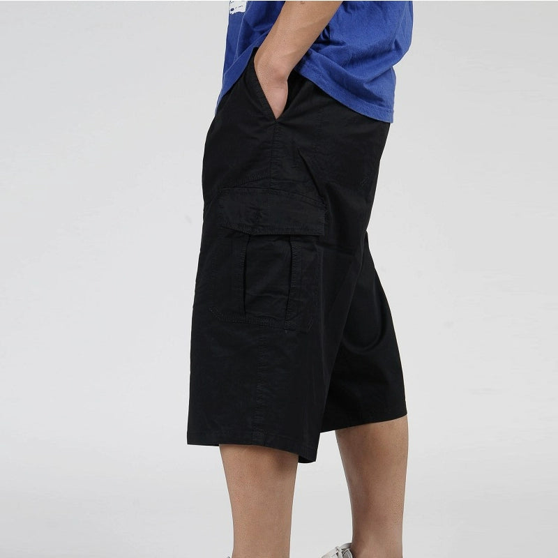 Men's Pure Cotton Workwear Pants: High-Waist, Loose Fit, Extra Large