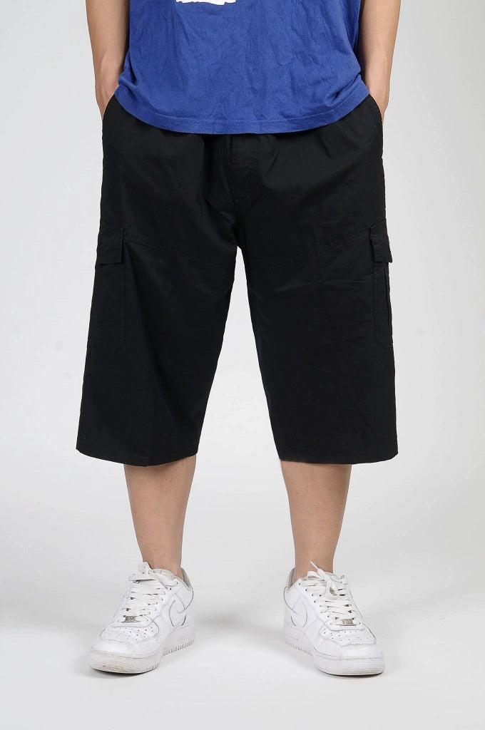 Men's Pure Cotton Workwear Pants: High-Waist, Loose Fit, Extra Large