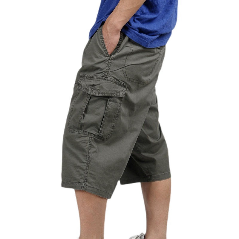 Men's Pure Cotton Workwear Pants: High-Waist, Loose Fit, Extra Large