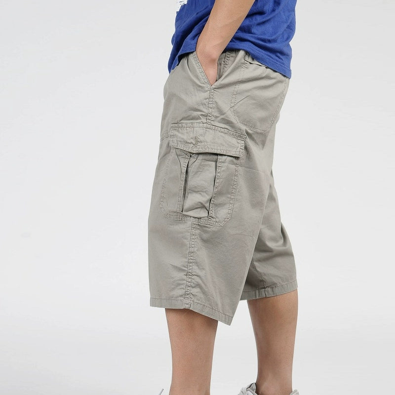 Men's Pure Cotton Workwear Pants: High-Waist, Loose Fit, Extra Large