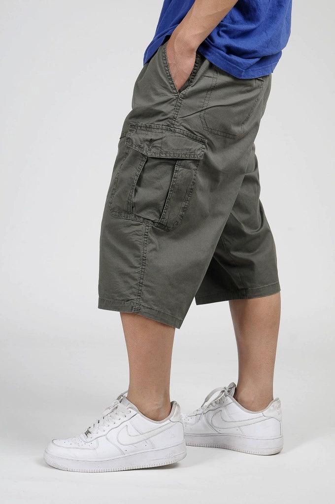 Men's Pure Cotton Workwear Pants: High-Waist, Loose Fit, Extra Large