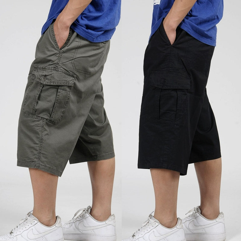 Men's Pure Cotton Workwear Pants: High-Waist, Loose Fit, Extra Large