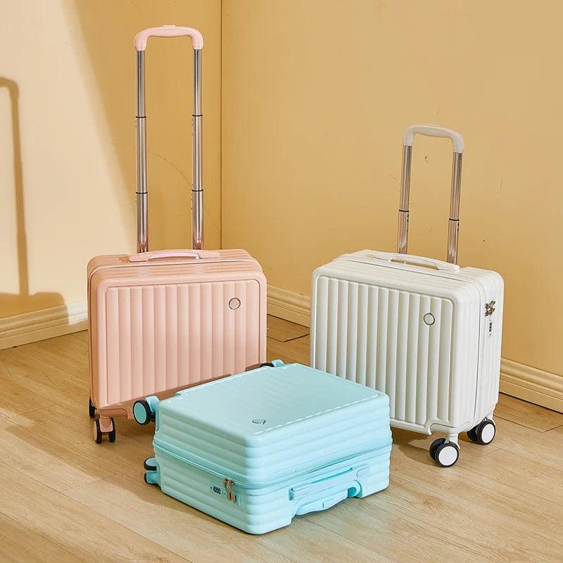 Travel Smart Aluminum Alloy Rolling Luggage with Cup Holder & Spinner Wheels