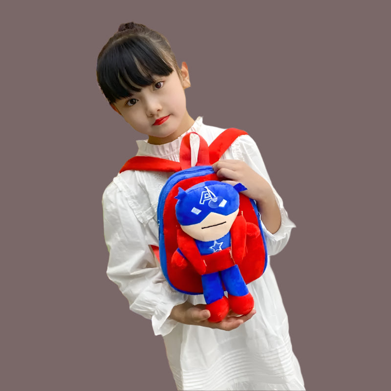 Marvel Superhero Backpack: Captain America & Spiderman Large Capacity