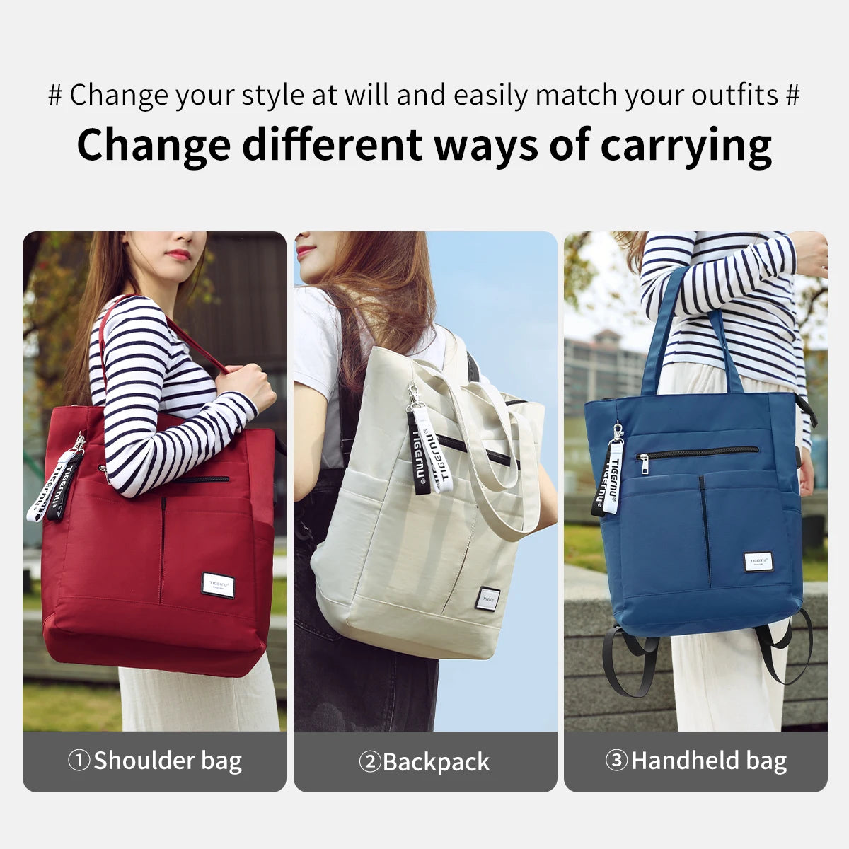 Tigernu Tote Backpack: New Multiway Laptop Bag for Women/Girls