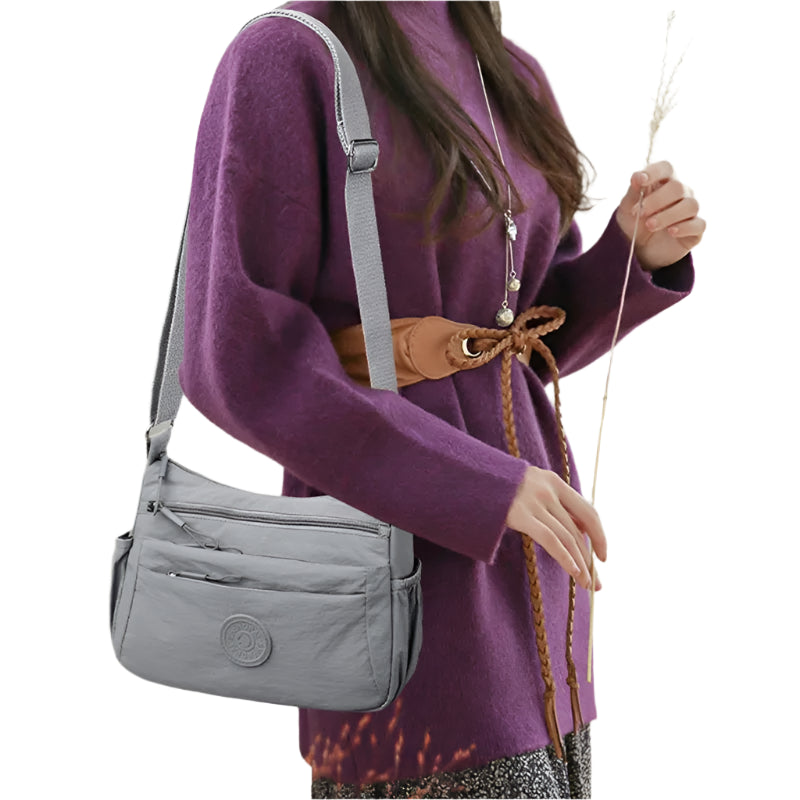 Women's Multi-Layer Crossbody Bag: Solid Color Multi-Pocket Versatile