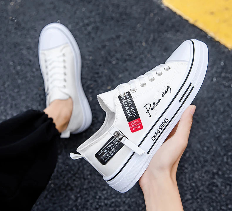 Men's Summer Canvas Sneakers: Low-Top, Breathable, Trendy Sneakers