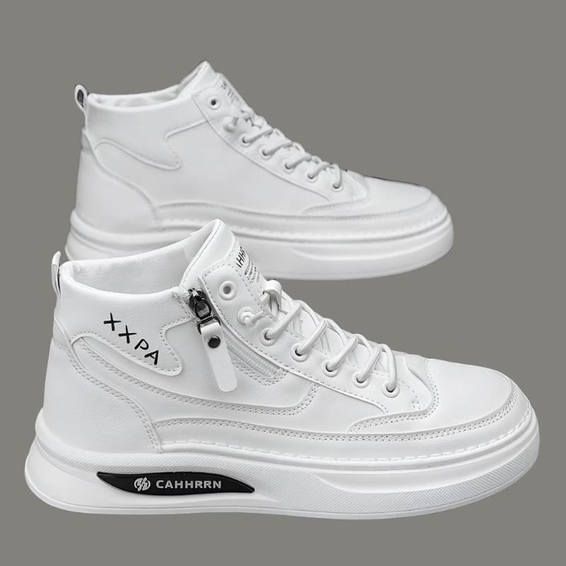 Men’s Leather Skateboard Sneakers – Luxury Platform Casual Walking & Work Shoes - JVMCL