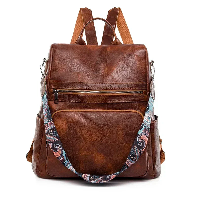Vintage Leather Women’s Backpack – Fashionable Daily Commute & Travel Daypack