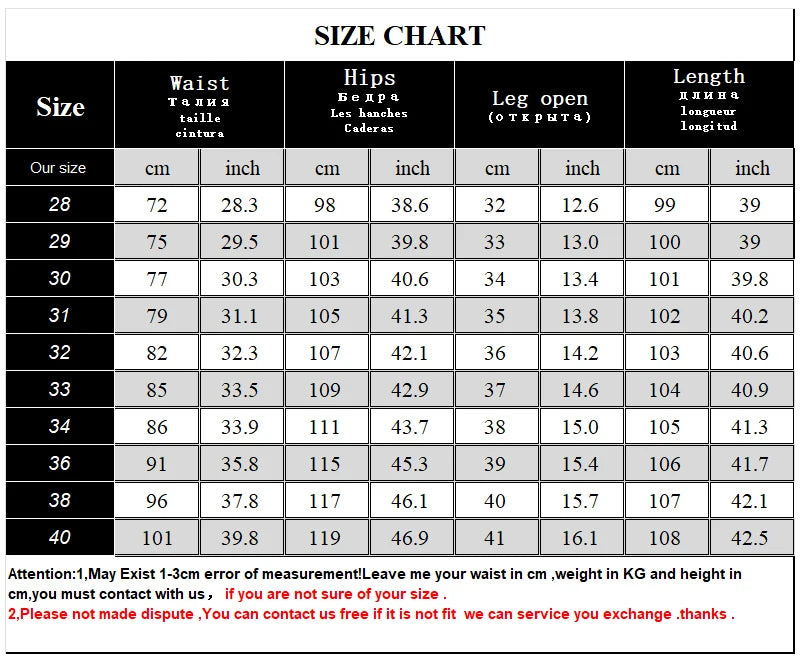 Men's Business Casual Jeans: Slim Straight Stretch Denim Chart