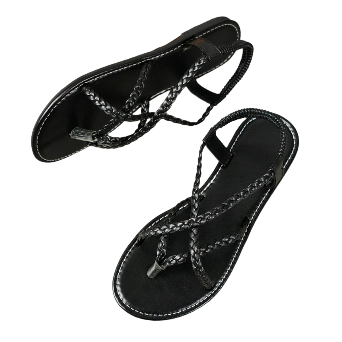 Women’s Braided Flat Clip Toe Sandals – Lightweight Summer Slides