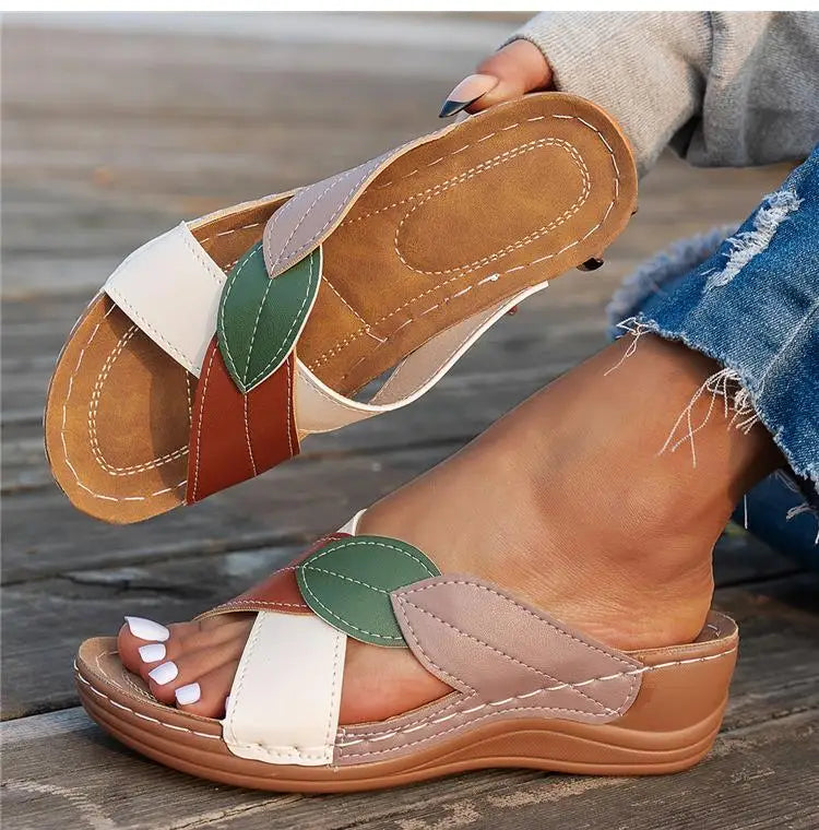Comfortable Wedge Heel Sandals - Summer Women's Heeled Slippers