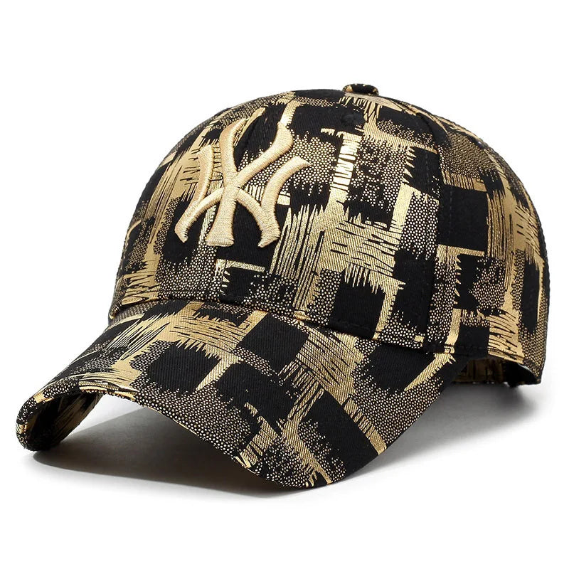 Bronzing Plaid Baseball Cap - Unisex Outdoor Sunshade & Fishing Hat
