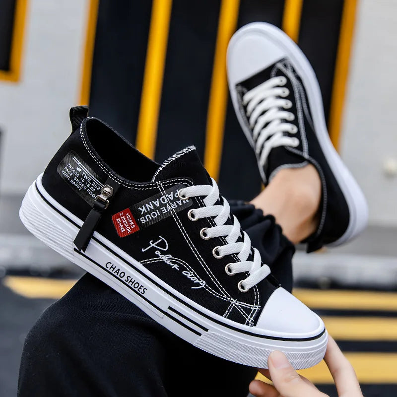 Men's Summer Canvas Sneakers: Low-Top, Breathable, Trendy Sneakers