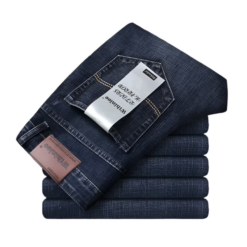 Men's Business Casual Jeans: Slim Straight Stretch Denim