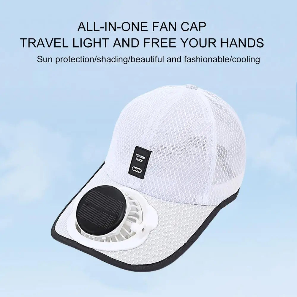 Solar Fan Hat - Unisex Breathable Mesh Sun Protection for Summer