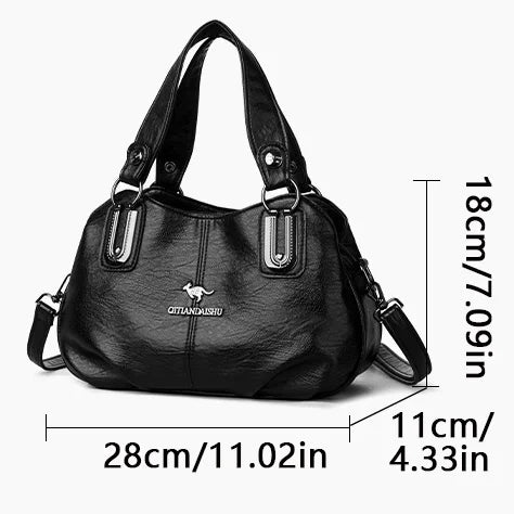 Luxury 3-Layer Handbag - Soft PU Leather Shoulder & Crossbody Bag