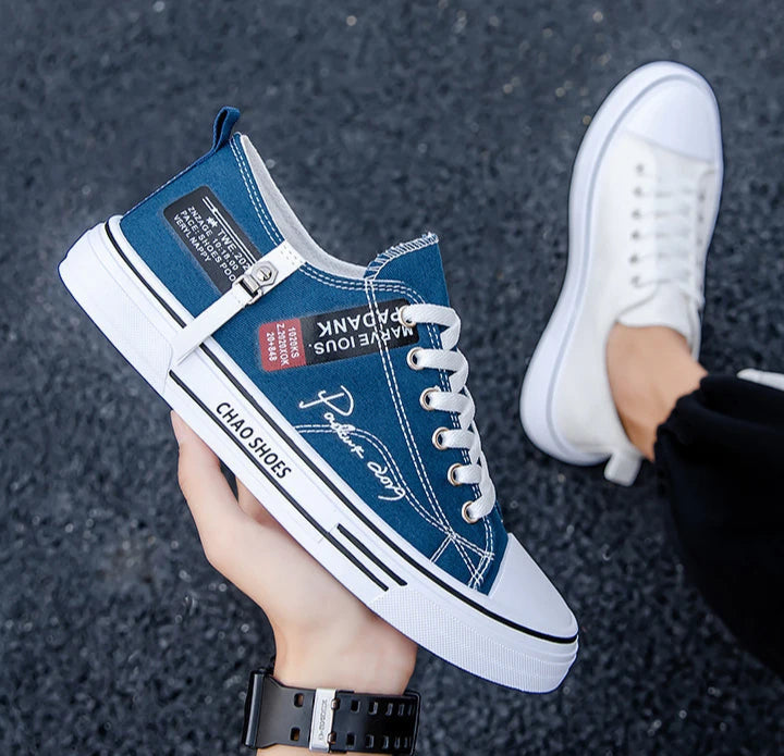 Men's Summer Canvas Sneakers: Low-Top, Breathable, Trendy Sneakers