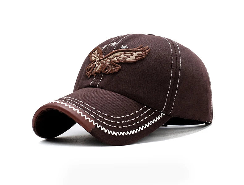 Unisex Baseball Cap: Eagle Embroidery, Korean Style, 4-Season Shade