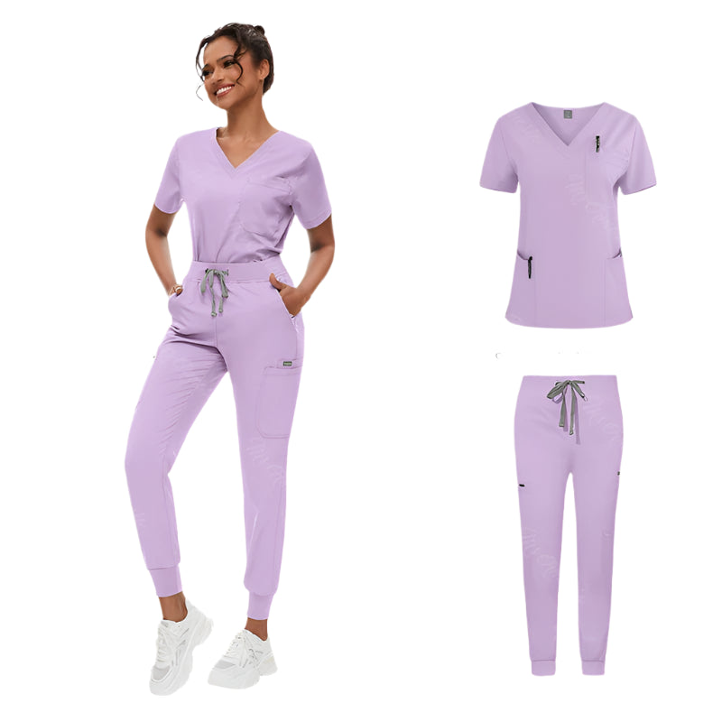 Sparkling Anti Wrinkle Washable Soft Fabric Workwear Jogger Scrubs