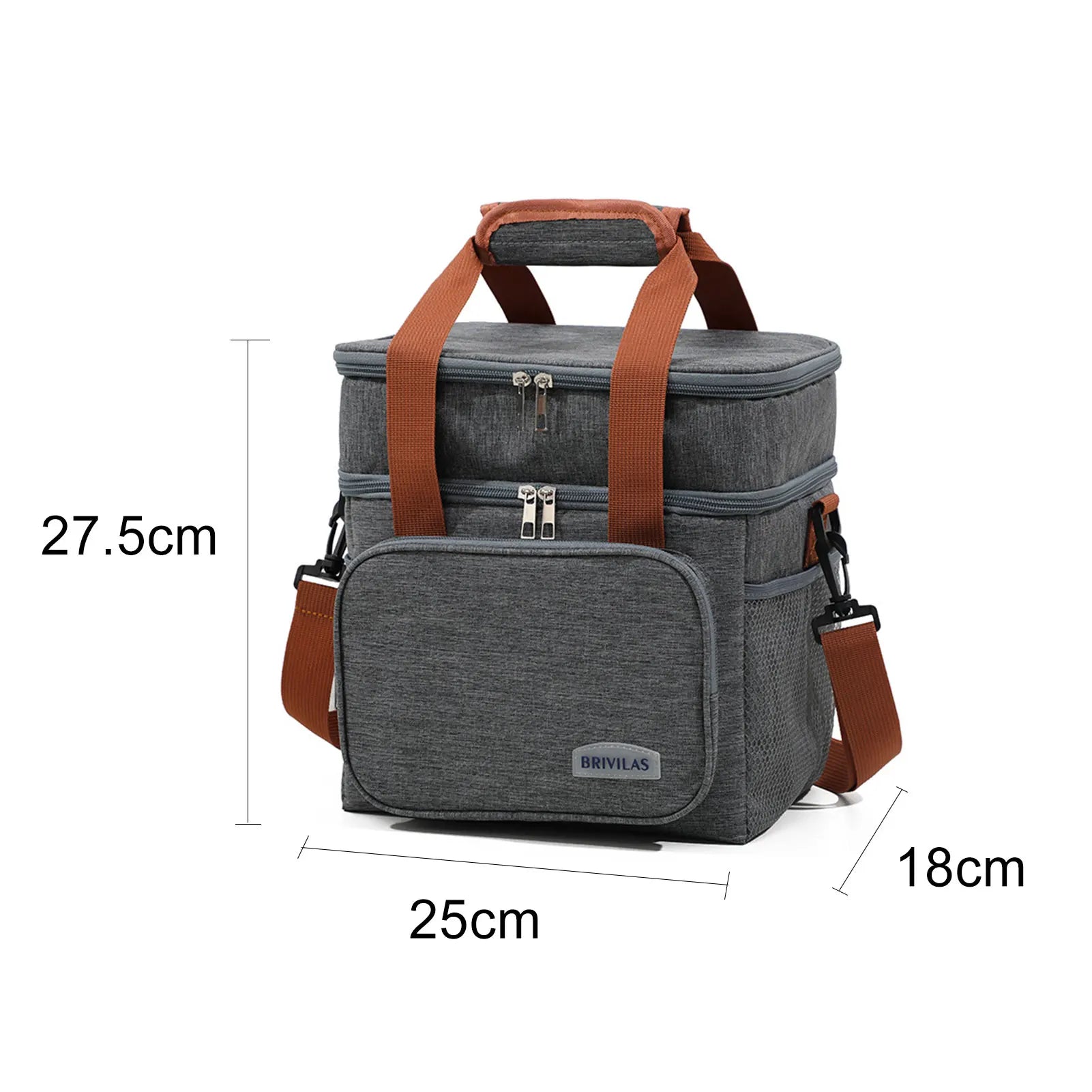 Insulated Waterproof Thickened Double Layer Lunch Bag with Multiple Pockets