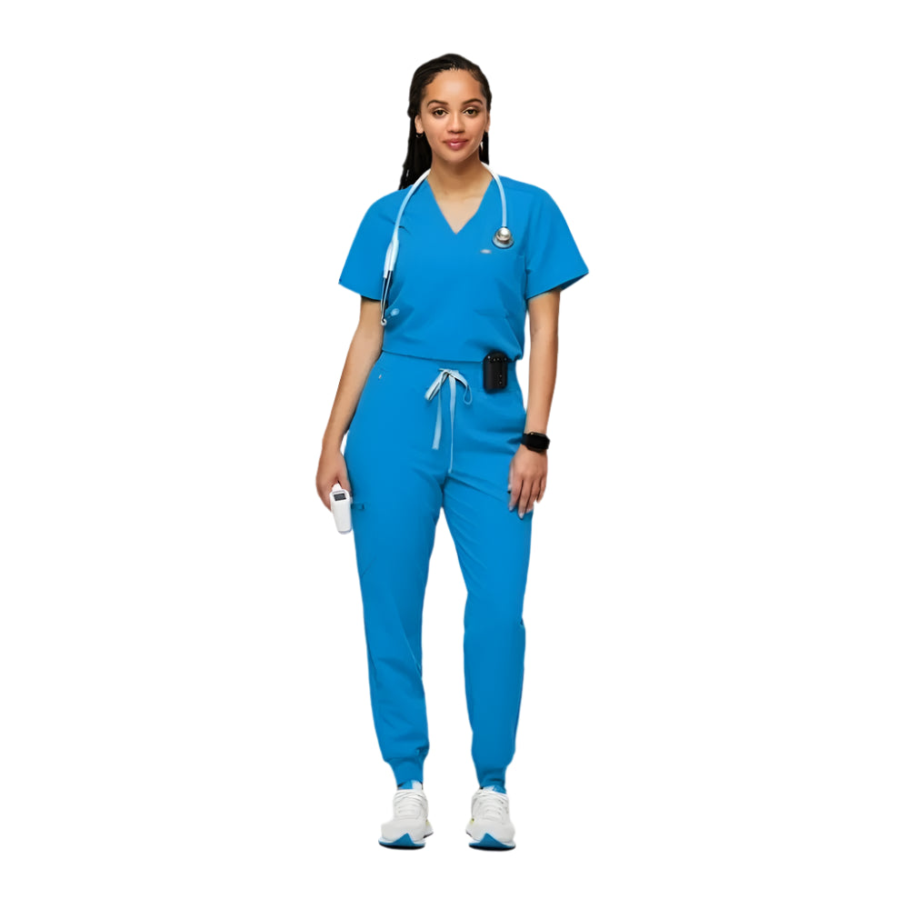 Women's Fashionable Scrub Set - Jersey Medical Uniform Top & Pants