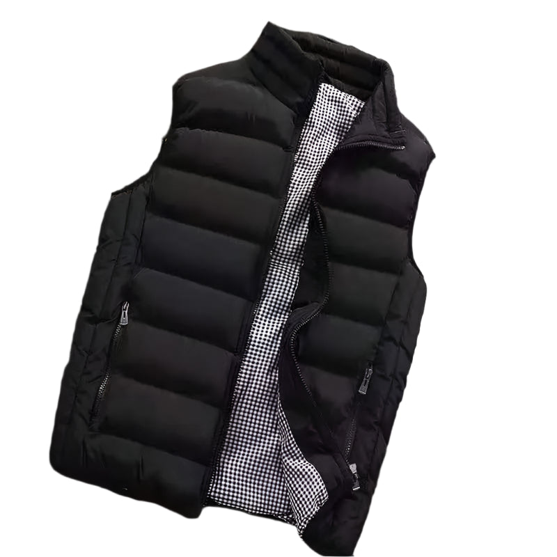 Men's High-End Cotton Vest Jacket – Thick Sleeveless Winter Waistcoat